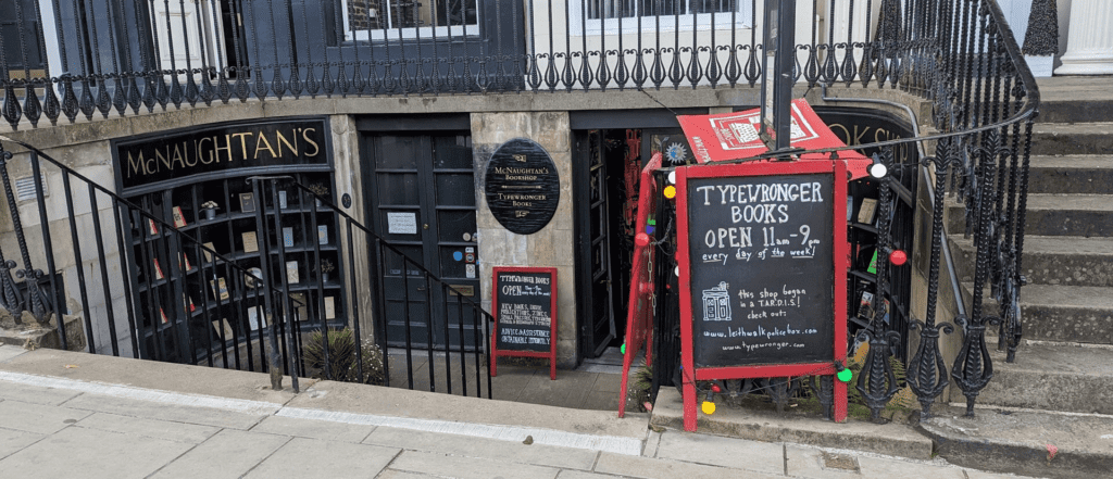 McNaughtan's and Typewriter Books Bookshop in Edinburgh