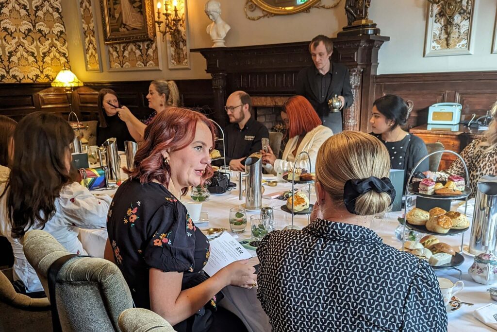 Ladies enjoying a private luxury afternoon tea event at the bonham hotel edinburgh