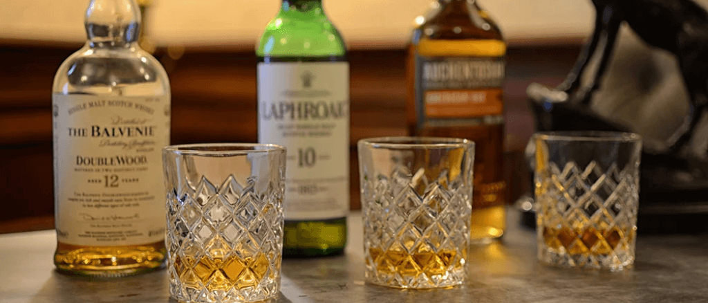 Whisky flights at The Bonham featuring The Balvenie and Laphroaig